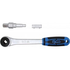 Push-through Ratchet with Adaptor and Step Wrench | internal square 12.5 mm (1/2")