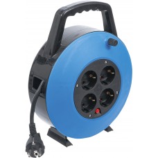 Cable Reel | Closed Type | 10 m | 3 x 1.5 mm² | 4 Socket Outlets | IP 20 | 3000 W